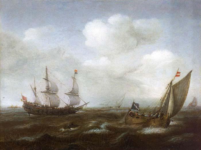 Hendrik Cornelisz. Vroom A Dutch Ship and Fishing Boat in a Fresh Breeze Norge oil painting art